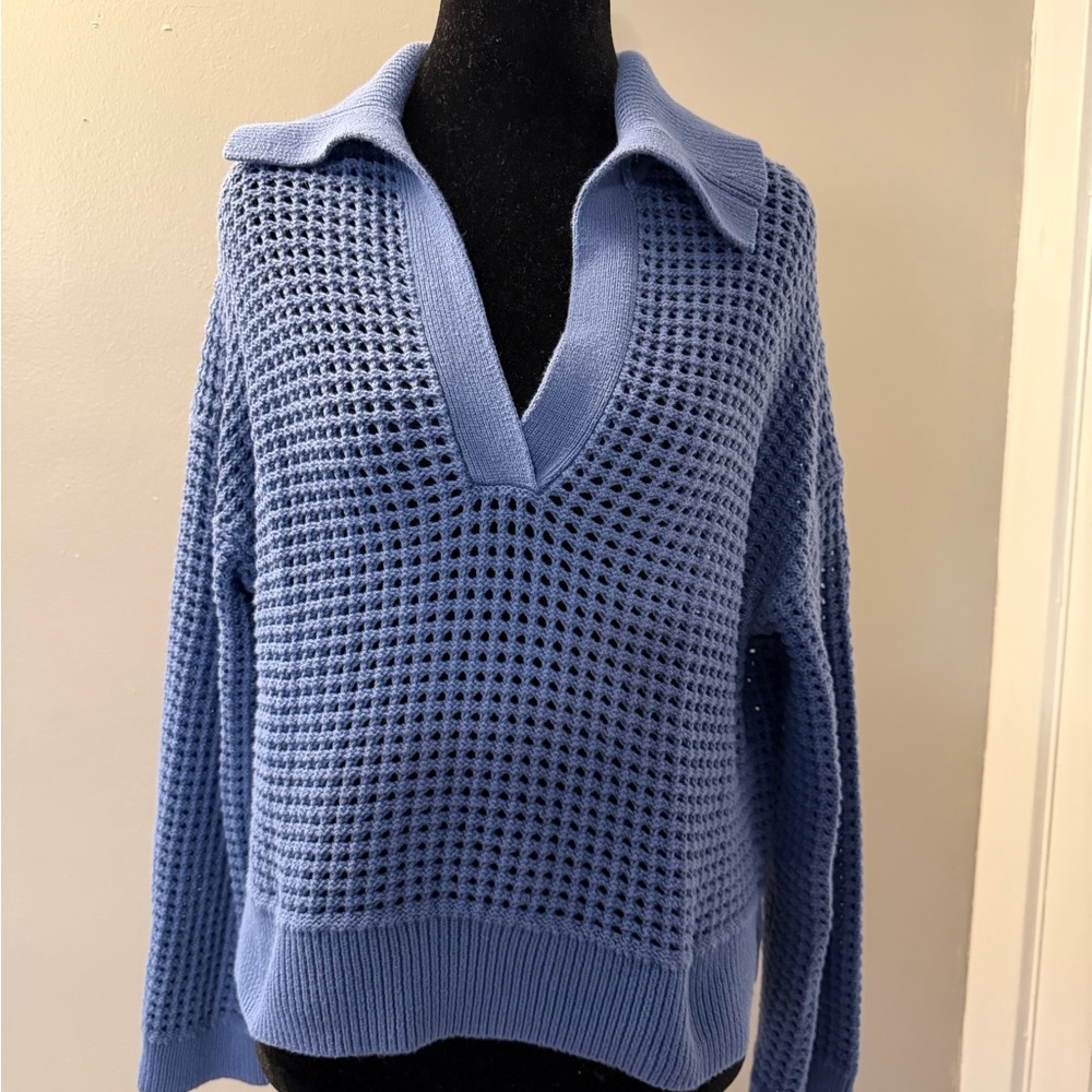 Abercrombie & Fitch Light Blue V-Neck Sweater